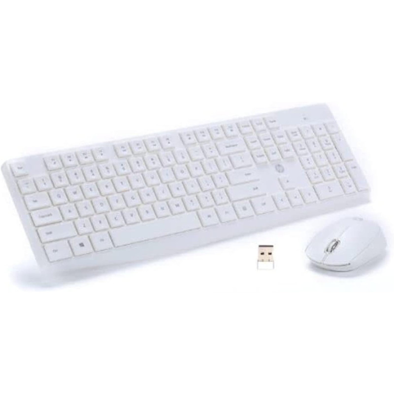 HP Wireless USB Keyboard And Mouse Combo CS10, White
