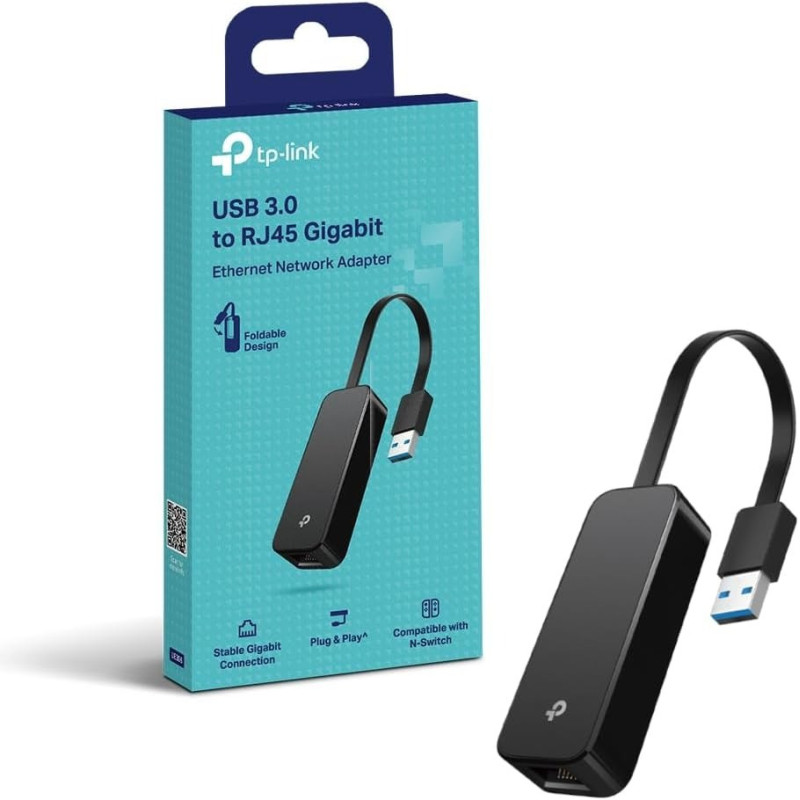 TP-Link USB 3.0 to Gigabit Ethernet Network Adapter, USB To RJ45 Lan Wired Adapter For Ultrabook, Chromebook, Laptop, Desktop, Plug And Play for Nintendo Switch, Windows 10/8.1, And Linux OS(UE306)