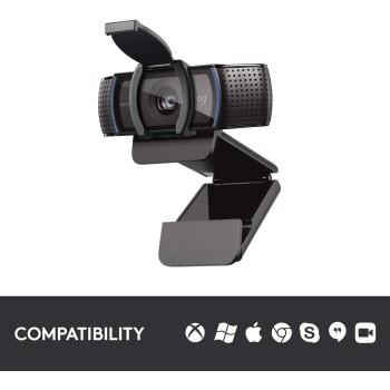Logitech C920S Pro HD Webcam With Privacy Shutter, Widescreen Video Calling And Recording, 1080p Camera, Desktop Or Laptop Webcam