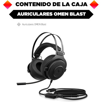 OMEN Blast Headset Gaming Headset With Retractable, Noise Canceling Microphone And 7.1 Surround Sound Multi-Compatible Xbox One, PS4, And PC Headset USB Headset, (1A858AA)