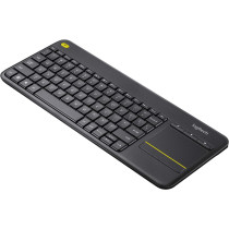 Logitech K400 Plus Wireless Touch TV Keyboard With Easy Media Control and Built-in Touchpad, QWERTY US International Layout, Black