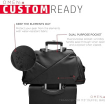 OMEN Transceptor DuffleBag Backpack With USB Port Charger, 17.3 Inch, Laptop Sleeve, Water-Resistant, Shoe Stash, RFID-Blocking, Luggage Sleeve (7MT82AA)