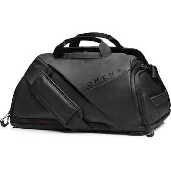 HP OMEN Transceptor Water Resistant Duffel Bag For 17.3 Inch, Laptops With RFID Pocket And Built-in USB Plug For Charging