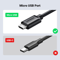 Ugreen Micro USB Ethernet Adapter, Ethernet Adapter With 3.3 ft Cable And Power Cord, Compatible For Fire TV Stick Basic/2nd/4k/Lite, Chromecast 1/2/3/Ultra/Audio, Fire TV 3rd, Plug And Play, 10/100 Mbps
