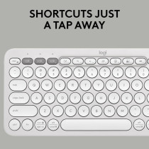 Logitech Pebble Keys 2 K380s, Multi-Device Bluetooth Wireless Keyboard With Customizable Shortcuts, Slim And Portable, Easy-Switch For Windows, macOS, iPadOS, Android, Chrome OS, US Intl Layout, White