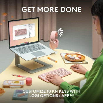 Logitech Pebble Keys 2 K380s, Multi-Device Bluetooth Wireless Keyboard With Customizable Shortcuts, Slim And Portable, Easy-Switch For Windows, macOS, iPadOS, Android, Chrome OS, US Intl Layout, White