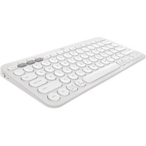 Logitech Pebble Keys 2 K380s, Multi-Device Bluetooth Wireless Keyboard With Customizable Shortcuts, Slim And Portable, Easy-Switch For Windows, macOS, iPadOS, Android, Chrome OS, US Intl Layout, White