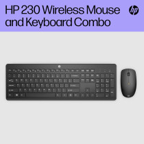 HP 230 Wireless Keyboard And Mouse Combo Set, 2.4 GHz Wireless USB-A Nano Receiver, Up To 1600 dpi, Black, 18H24AA#ABU, 18H24AA