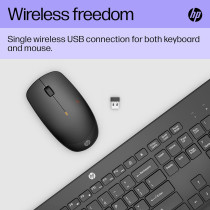 HP 230 Wireless Keyboard And Mouse Combo Set, 2.4 GHz Wireless USB-A Nano Receiver, Up To 1600 dpi, Black, 18H24AA#ABU, 18H24AA