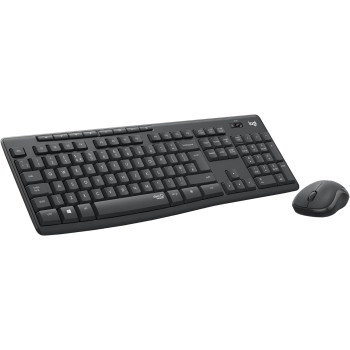 Logitech MK295 Wireless Keyboard And Mouse Combo, SilentTouch Technology, Full Number Keyboard, Shortcut Buttons, Nano USB Receiver, 90 Percentage Less Noise, Black