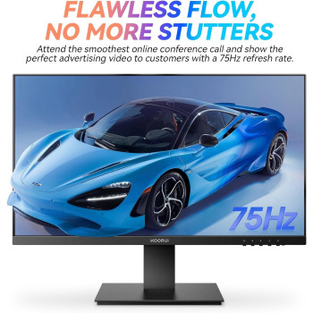 KOORUI 27 Inch, FHD Monitor, Computer Monitors Full HD(1920 x 1080p) IPS Display 75Hz, HDMI, VGA, 5ms Response Time, 75 x 75 mm VESA Mountable, Frameless