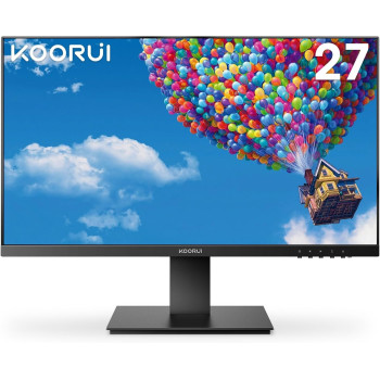 KOORUI 27 Inch, FHD Monitor, Computer Monitors Full HD(1920 x 1080p) IPS Display 75Hz, HDMI, VGA, 5ms Response Time, 75 x 75 mm VESA Mountable, Frameless