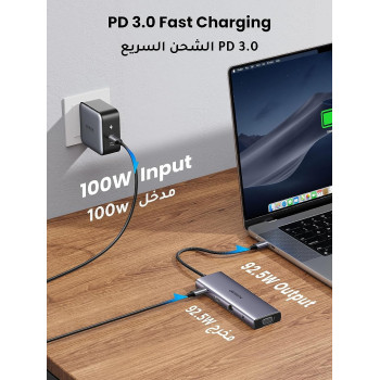 Ugreen 10 in 1 USB C Hub 4K HDMI And FHD VGA Dual Video Output Type C Hub, PD 100W, Gigabit Ethernet, 3 USB 3.0 Ports, USB C to 3.5mm, SD/TF Slot Multiport Adapter For MacBook Pro/Air 2023, HP