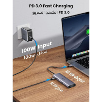 Ugreen 10 in 1 USB C Hub 4K HDMI And FHD VGA Dual Video Output Type C Hub, PD 100W, Gigabit Ethernet, 3 USB 3.0 Ports, USB C to 3.5mm, SD/TF Slot Multiport Adapter For MacBook Pro/Air 2023, HP