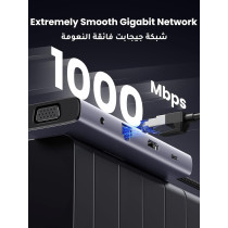 Ugreen 10 in 1 USB C Hub 4K HDMI And FHD VGA Dual Video Output Type C Hub, PD 100W, Gigabit Ethernet, 3 USB 3.0 Ports, USB C to 3.5mm, SD/TF Slot Multiport Adapter For MacBook Pro/Air 2023, HP