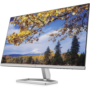 HP M27f Ultraslim Monitor 27 Inch, Full HD 1080p, 75hz Refresh Rate 2 x HDMI, 1 x VGA Blue Light Filter, Anti Glare, Tilt Adjutsment, Flicker Free, 178 Degree Ultra Wide Viewing Angle, Silver/Black