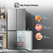Hisense, RQ561N4AC1 561 Four Door Refrigerator, No Frost Technology, Silver, 1 Year Warranty