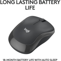 Logitech M240 Silent Bluetooth Mouse, Wireless, Compact, Portable, Smooth Tracking, For Windows, macOS, ChromeOS, Compatible With PC, Mac, Laptop, Tablets, Graphite
