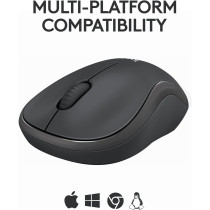 Logitech M240 Silent Bluetooth Mouse, Wireless, Compact, Portable, Smooth Tracking, For Windows, macOS, ChromeOS, Compatible With PC, Mac, Laptop, Tablets, Graphite