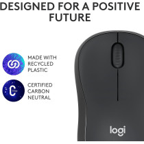 Logitech M240 Silent Bluetooth Mouse, Wireless, Compact, Portable, Smooth Tracking, For Windows, macOS, ChromeOS, Compatible With PC, Mac, Laptop, Tablets, Graphite