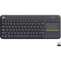 Logitech K400 Plus Wireless Livingroom Keyboard With Touchpad For Home Theatre PC Connected To TV, Customizable Multi-Media Keys, Windows, Android, Laptop/Tablet, English Layout, Black