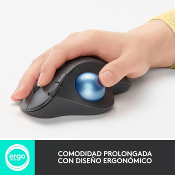Logitech ERGO M575 Wireless Trackball Mouse, Easy thumb Control, Precision And Smooth Tracking, Ergonomic Comfort Design, For Windows, PC And Mac With Bluetooth And USB Capabilities, Graphite
