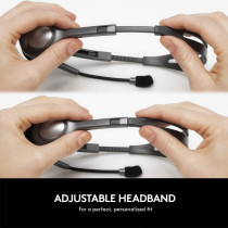 Logitech H111 Wired Headset, Stereo Headphones With Noise-Cancelling Microphone, 3.5 mm Audio Jack, PC/Mac/Laptop/Smartphone/Tablet, Black