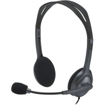 Logitech H111 Wired Headset, Stereo Headphones With Noise-Cancelling Microphone, 3.5 mm Audio Jack, PC/Mac/Laptop/Smartphone/Tablet, Black