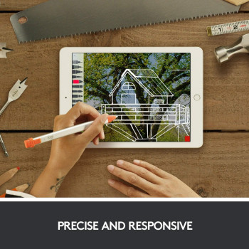 Logitech Crayon Digital Pencil For iPad Pro 12.9 Inch, (3rd Gen), iPad Pro 11-Inch, iPad (6th, 7th, 8th and 9th Gen), iPad Air (3rd and 4th Gen), iPad Mini 5, iOS 12.2 And Above, Grey/Orange