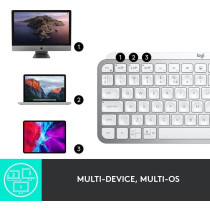 Logitech MX Keys Mini Minimalist Wireless Illuminated Keyboard, Compact, Bluetooth, Backlit, USB-C, Compatible With Apple macOS, iOS, Windows, Linux, Android, Metal Build, US Intl Layout, Pale Grey