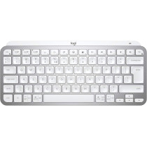 Logitech MX Keys Mini Minimalist Wireless Illuminated Keyboard, Compact, Bluetooth, Backlit, USB-C, Compatible With Apple macOS, iOS, Windows, Linux, Android, Metal Build, US Intl Layout, Pale Grey