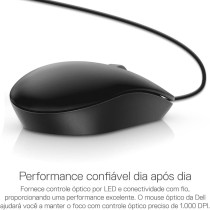 Dell MS116 Mouse Optical 2 Buttons Wired, USB Retail For Inspiron 17R 57XX, 17R 7720, Latitude D630, Optiplex 50XX, 5250, 90XX, XPS One 27XX, Black