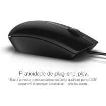 Dell MS116 Mouse Optical 2 Buttons Wired, USB Retail For Inspiron 17R 57XX, 17R 7720, Latitude D630, Optiplex 50XX, 5250, 90XX, XPS One 27XX, Black