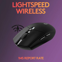 Logitech G305 LIGHTSPEED Wireless Gaming Mouse, Hero 12K Sensor, 12,000 DPI, Lightweight, 6 Programmable Buttons, 250h Battery Life, On-Board Memory, PC/Mac, Black