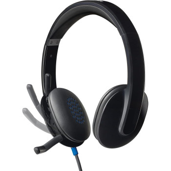 Logitech H540 Wired Headset, Stereo Headphone With Noise-Cancelling Microphone, Usb, On-Ear Controls, Mute Indicator Light, Pc/Mac/Laptop, Black