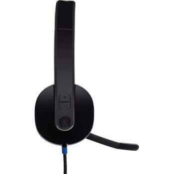 Logitech H540 Wired Headset, Stereo Headphone With Noise-Cancelling Microphone, Usb, On-Ear Controls, Mute Indicator Light, Pc/Mac/Laptop, Black