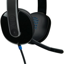 Logitech H540 Wired Headset, Stereo Headphone With Noise-Cancelling Microphone, Usb, On-Ear Controls, Mute Indicator Light, Pc/Mac/Laptop, Black