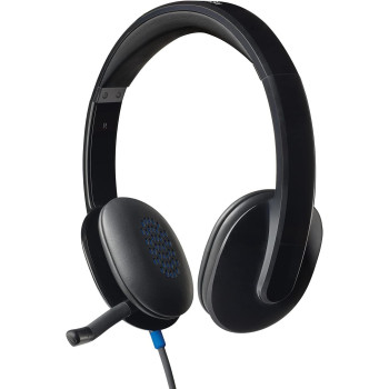 Logitech H540 Wired Headset, Stereo Headphone With Noise-Cancelling Microphone, Usb, On-Ear Controls, Mute Indicator Light, Pc/Mac/Laptop, Black