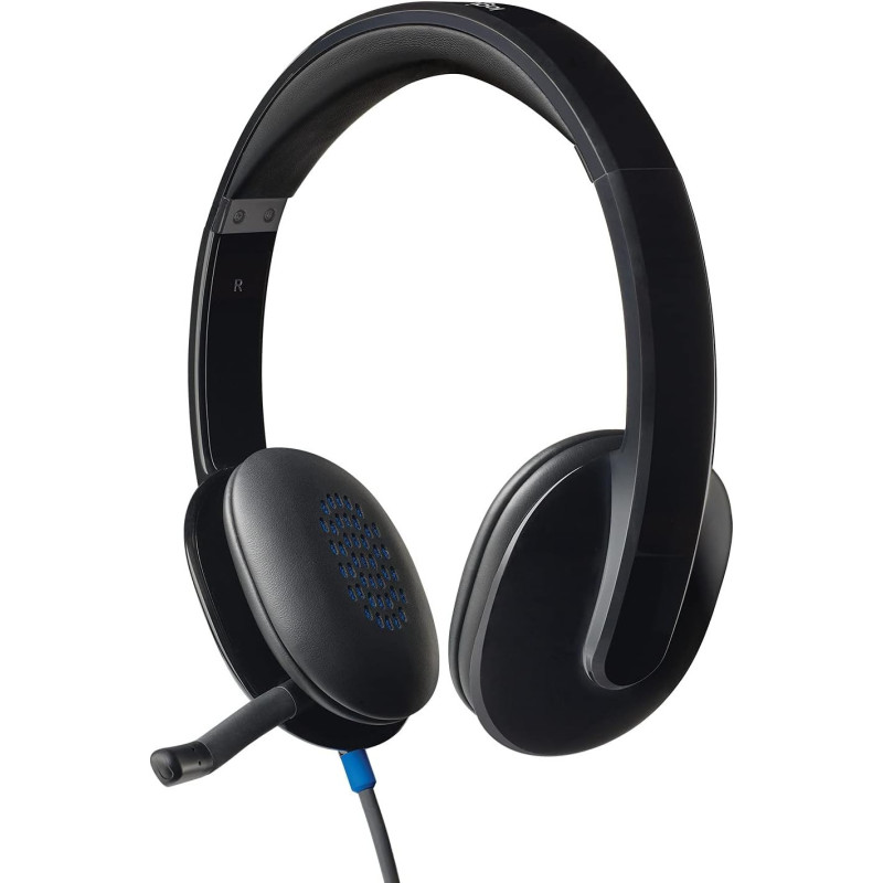 Logitech H540 Wired Headset, Stereo Headphone With Noise-Cancelling Microphone, Usb, On-Ear Controls, Mute Indicator Light, Pc/Mac/Laptop, Black