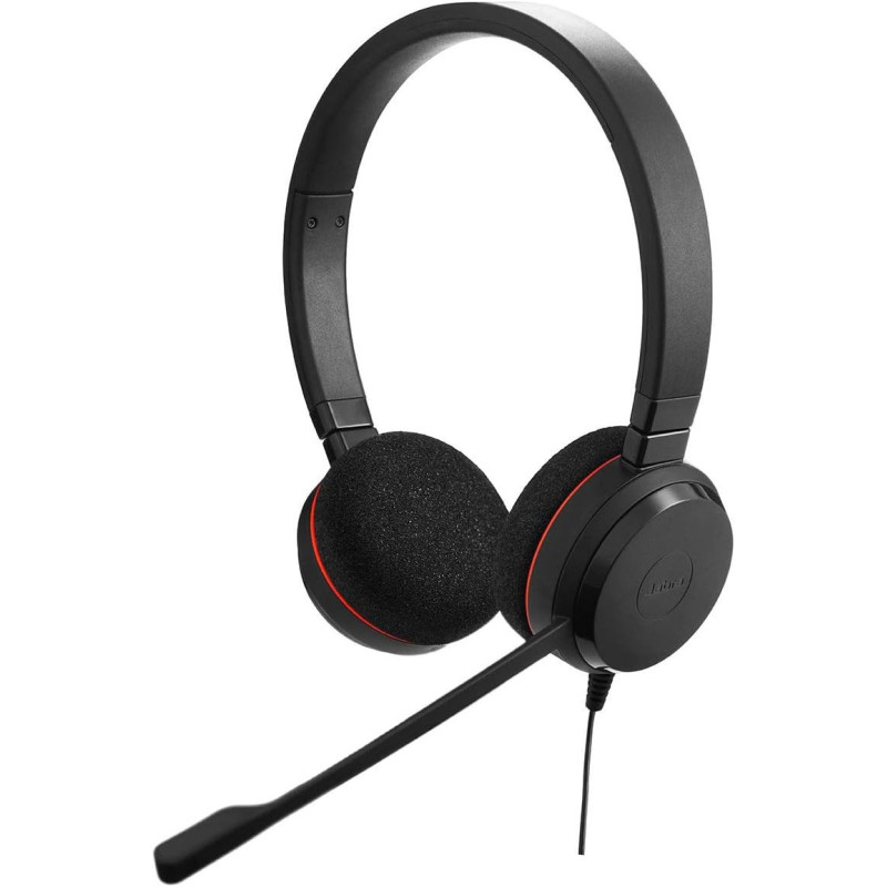 Jabra Evolve 20 MS Stereo Headset, Microsoft Certified Headphones For VoIP Softphone mit Passivem Noise-Cancelling, USB-Kabel mit Anrufsteuerung