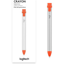 Logitech Crayon Digital Pencil For All iPads (2022 Releases And Later) With Apple Pencil Technology, Anti-roll Design, And Dynamic Smart tip, Grey/Orange
