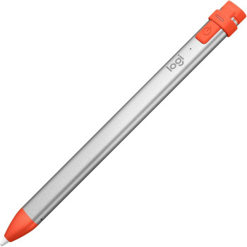 Logitech Crayon Digital Pencil For All iPads (2022 Releases And Later) With Apple Pencil Technology, Anti-roll Design, And Dynamic Smart tip, Grey/Orange