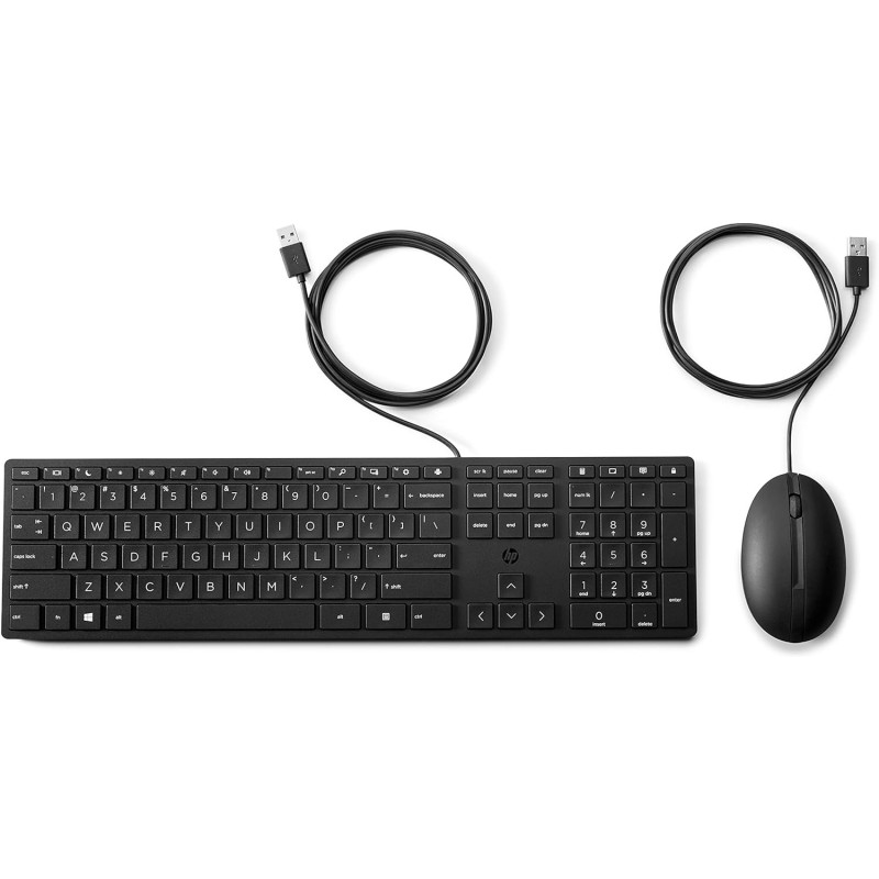 HP 320MK Wired Desktop Mouse and Keyboard Combo, 9SR36AA, Black