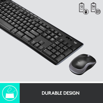Logitech MK270 Wireless Keyboard and Mouse Combo, Keyboard And Mouse Included, Black