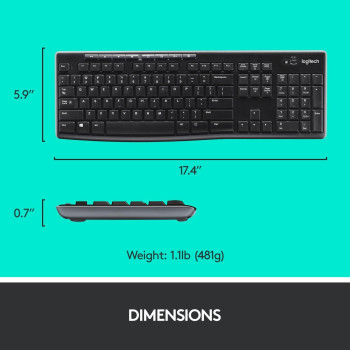 Logitech MK270 Wireless Keyboard and Mouse Combo, Keyboard And Mouse Included, Black