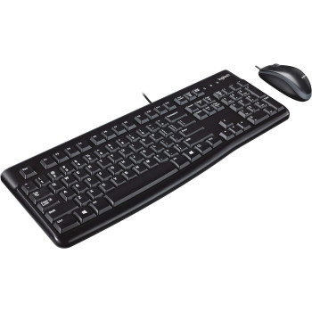 Logitech MK120 Wired Keyboard And Mouse For Windows, Optical Wired Mouse, USB Plug-and-Play, Full-Size, PC/Laptop, English Layout, Black