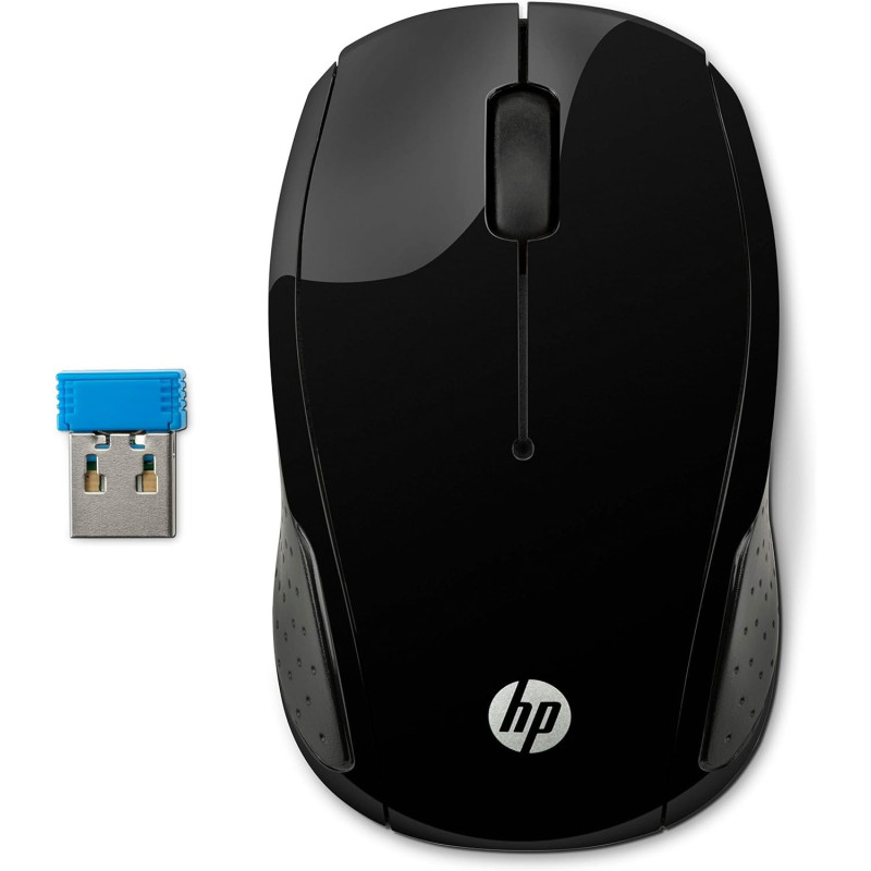 HP 200, 2.4 GHz USB Wireless Mouse With Red LED 1000 DPI Optical Sensor, Black