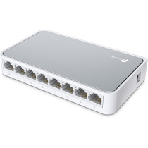 TP-Link 8 Port 10/100Mbps Fast Ethernet Switch Desktop Ethernet Splitter Ethernet Hub, Plug And Play, Fanless Quiet, Desktop Design, Green Technology Unmanaged (TL-SF1008D), White