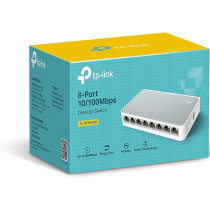 TP-Link 8 Port 10/100Mbps Fast Ethernet Switch Desktop Ethernet Splitter Ethernet Hub, Plug And Play, Fanless Quiet, Desktop Design, Green Technology Unmanaged (TL-SF1008D), White
