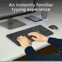 Logitech MK540 Advanced Wireless Keyboard and Mouse Combo for Windows, 2.4 GHz Unifying USB-Receiver, Multimedia Hotkeys, For PC, Laptop, Arabic Layout, Black